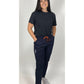 Women’s High Waisted Jogger Scrub Pants - Navy Blue