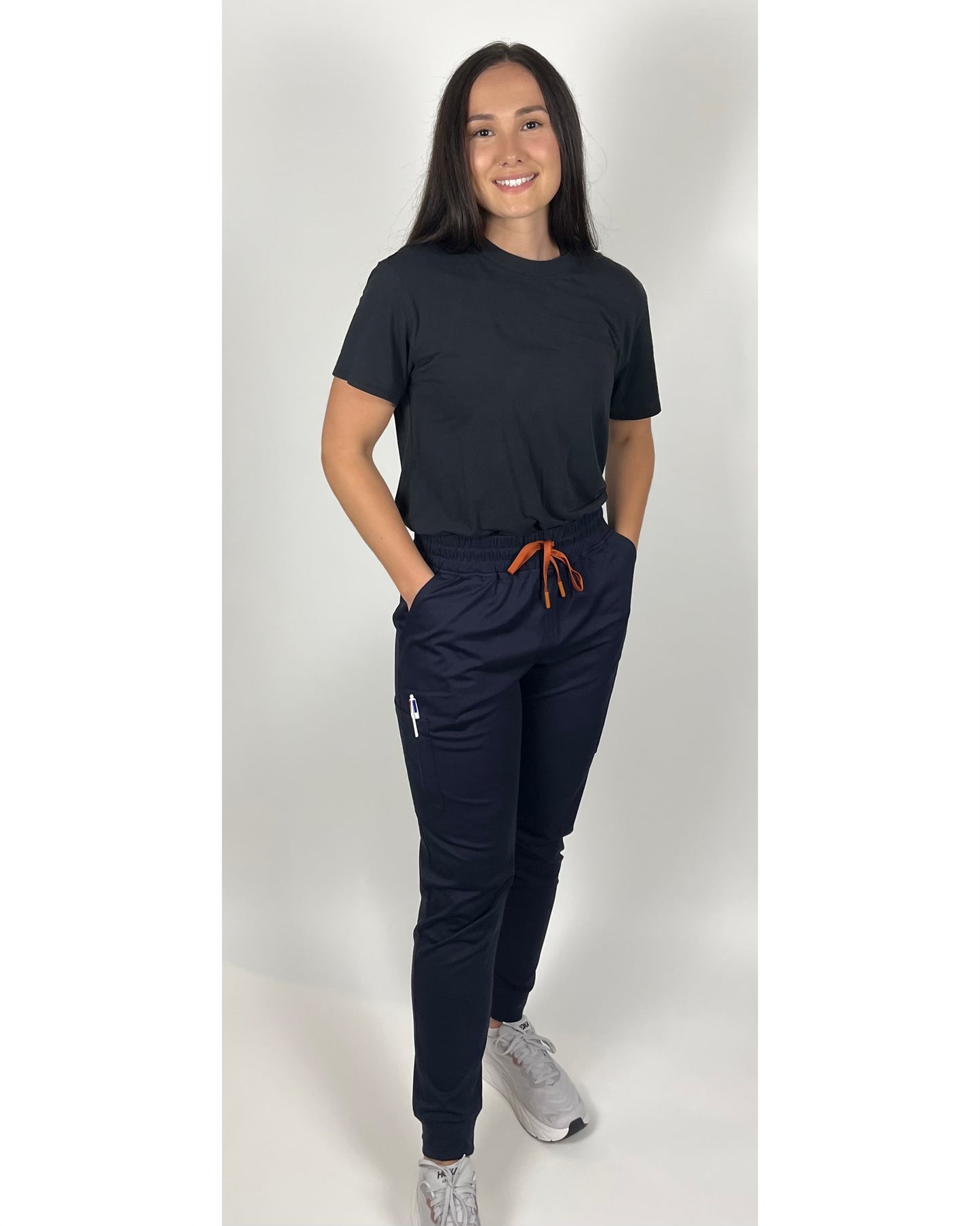 Women’s High Waisted Jogger Scrub Pants - Navy Blue